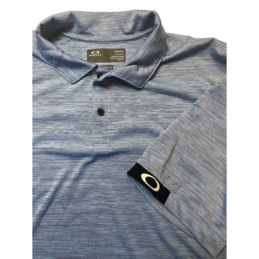 Oakley Gravity HydroLix Short Sleeve Polo Shirt Men's XL Stonewash Blue